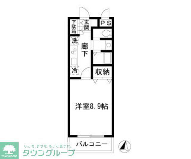 PALAZZO 石神井公園(1K/2階)の間取り写真