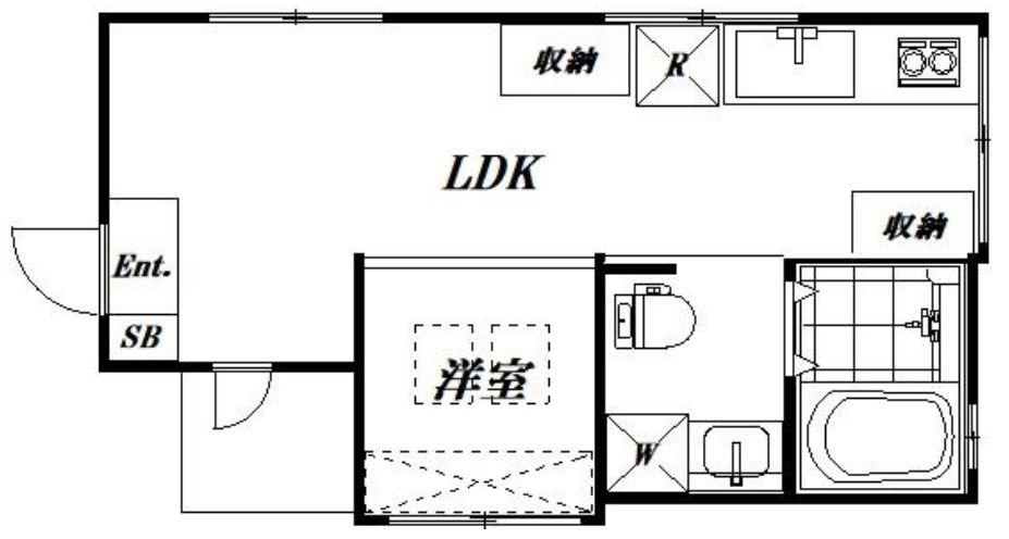 ルミナス渋谷本町(1LDK/1階)の間取り写真