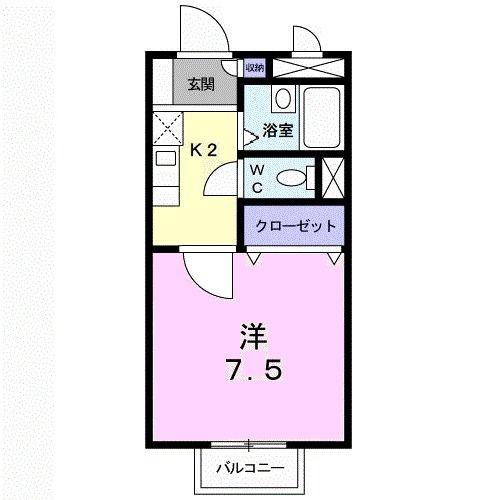 レジデンス尾ノ上(1K/1階)の間取り写真