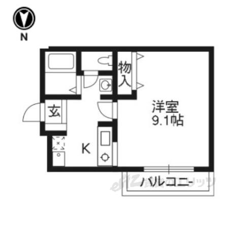 セントサウス(1K/2階)の間取り写真