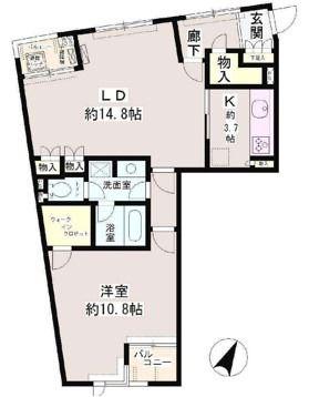 パティオス11番街(1LDK/2階)の間取り写真