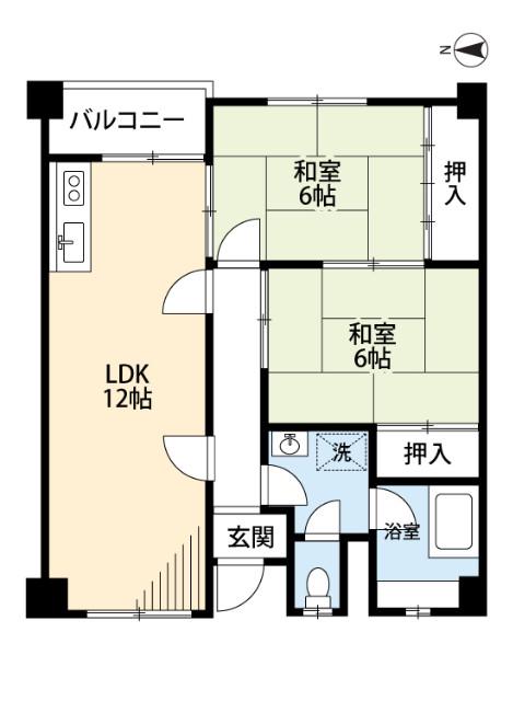 第3清涼マンション(2LDK/2階)の間取り写真