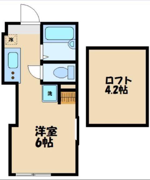 プライムテラスこどもの国(ワンルーム/1階)の間取り写真
