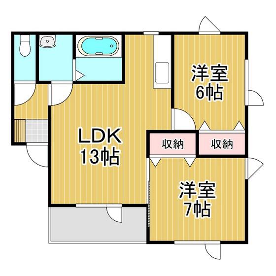 ABESコーポ(2LDK/2階)の間取り写真