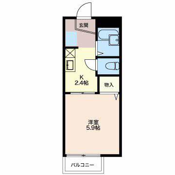 エクシブIII(1K/1階)の間取り写真