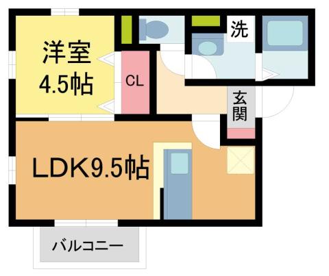 EXCELLA見野(1LDK/2階)の間取り写真