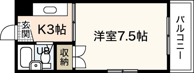 第88東白島ビル(1K/5階)の間取り写真