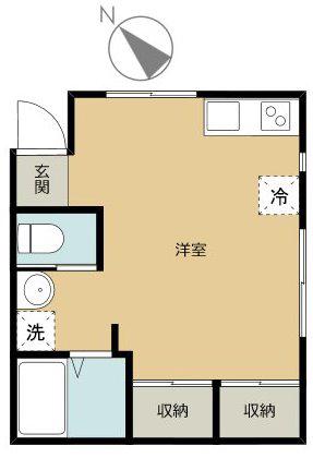 小山アパートメンツ(ワンルーム/1階)の間取り写真