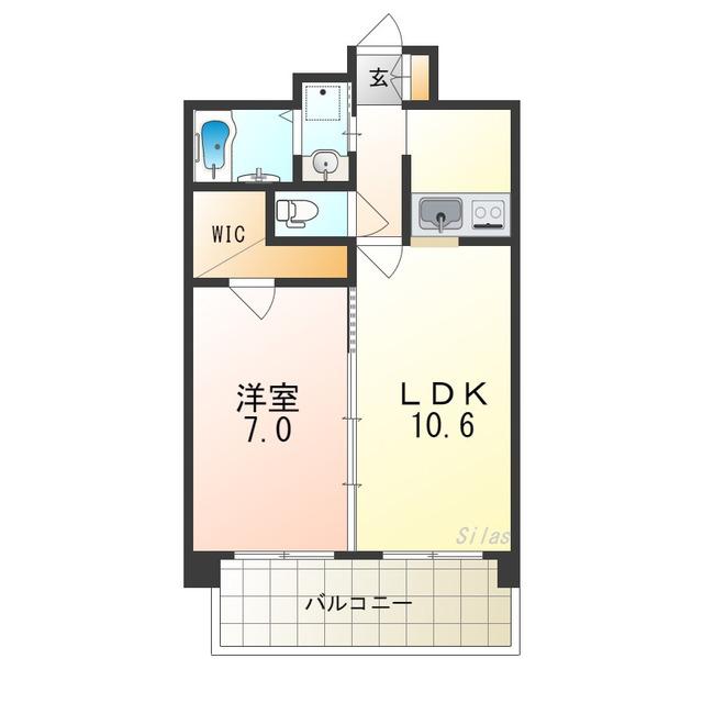 COCOナニワ(1LDK/4階)の間取り写真