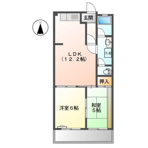 メゾン吉田(2LDK/3階)の間取り写真