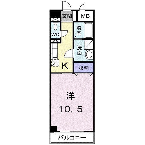 グランディール太田A(1K/1階)の間取り写真