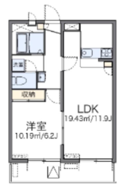 レオパレス翔(1LDK/3階)の間取り写真