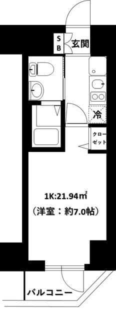 グランリーヴェル横濱NOEL(1K/3階)の間取り写真