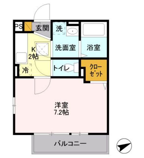 セジュールウィステリア(1K/1階)の間取り写真