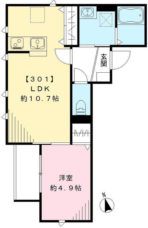 ラシーネ山光(1LDK/3階)の間取り写真