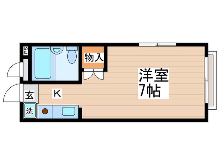 ブロッカム8(1K/2階)の間取り写真