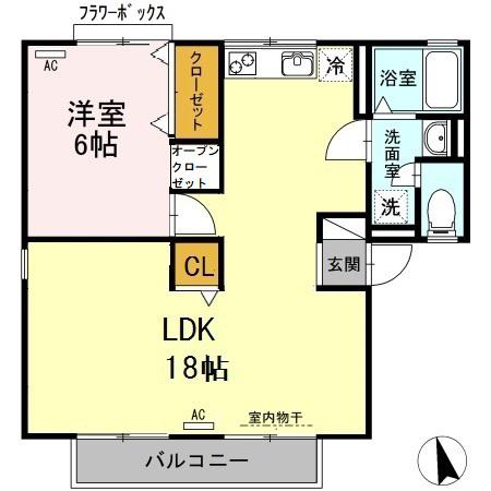 メゾン・ド・マージュ A棟(1LDK/2階)の間取り写真