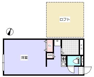 カムパネルラ(ワンルーム/1階)の間取り写真