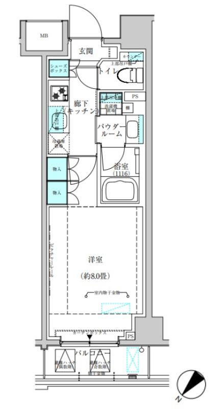 ヴィークブライト月島(1K/2階)の間取り写真