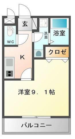 CLAIRE K(1K/1階)の間取り写真