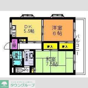 ビラエスポアール(2DK/3階)の間取り写真