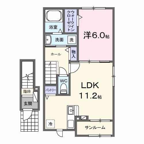 ベル セゾン(1LDK/2階)の間取り写真