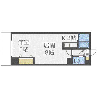 ミラバ豊平(1LDK/6階)の間取り写真