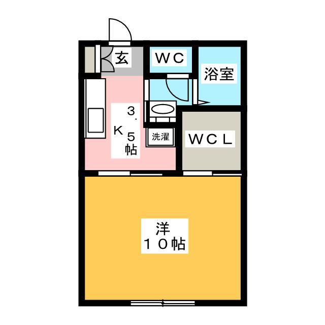 グランセーブルD棟(1K/1階)の間取り写真