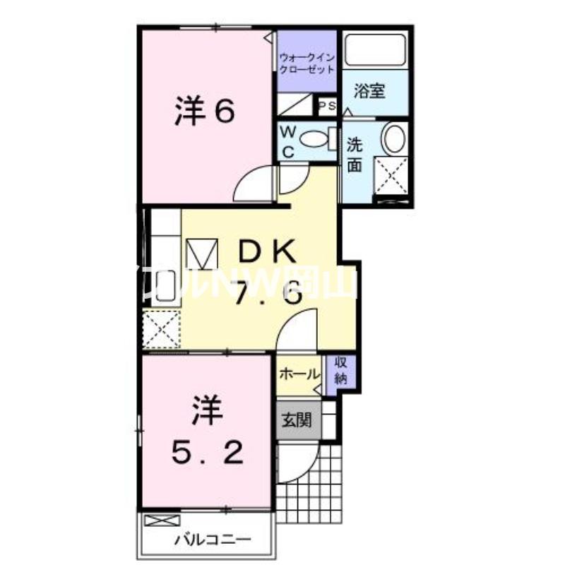 ラネージュIII(2DK/1階)の間取り写真