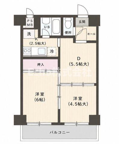 朝日プラザ心斎橋北(2DK/12階)の間取り写真