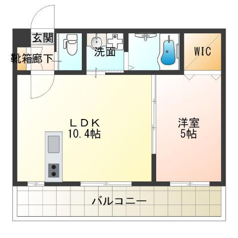 グランパシフィック長橋スクエア(1LDK/1階)の間取り写真
