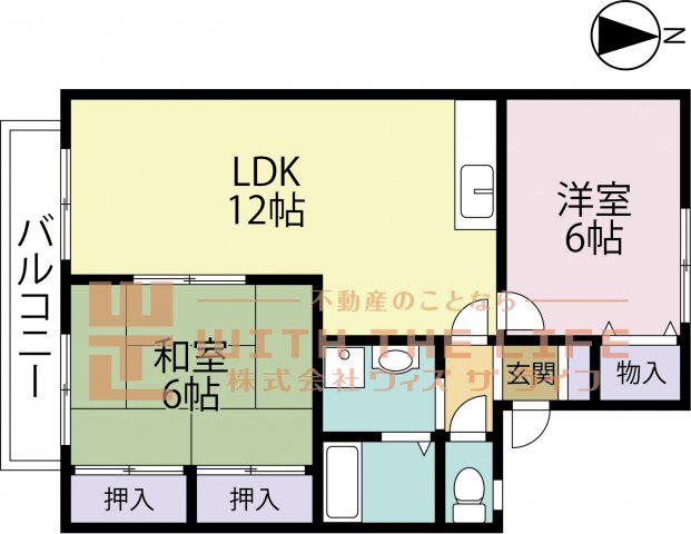 セジュール久留米インター(2LDK/1階)の間取り写真