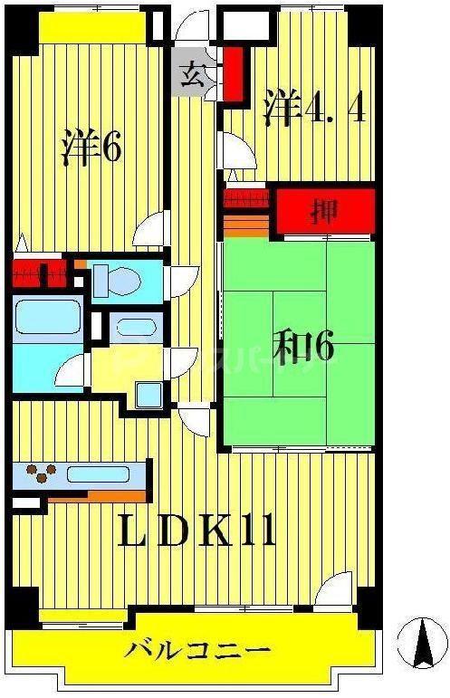 TS GARDEN柏(3LDK/5階)の間取り写真
