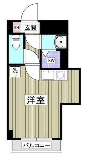 サンハイム菅馬場(ワンルーム/2階)の間取り写真