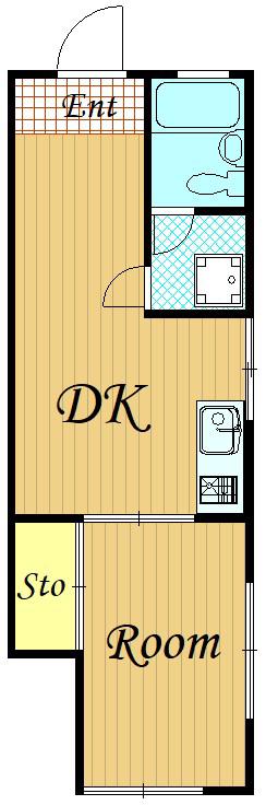 矢口マンション(1DK/2階)の間取り写真