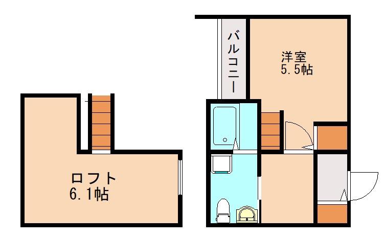 LINES STYLE(1K/2階)の間取り写真