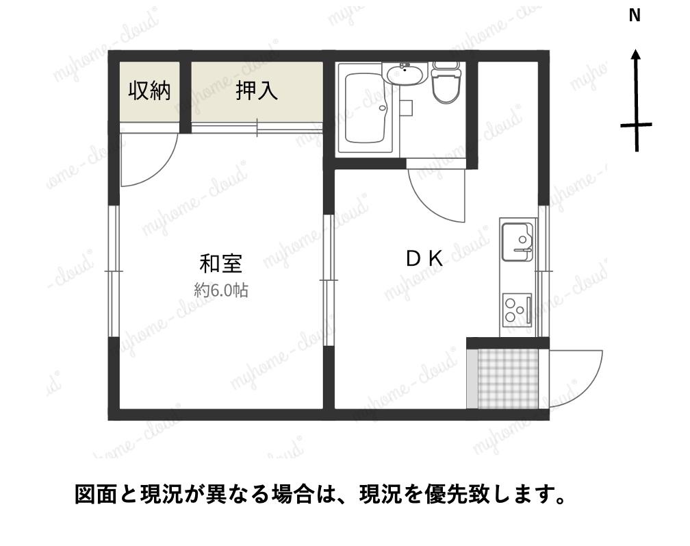 グリンシン・バラッド(1DK/1階)の間取り写真