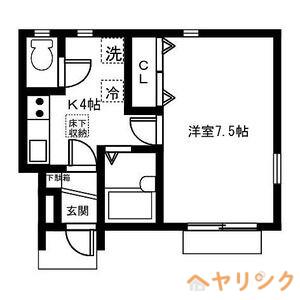 LARK(1K/1階)の間取り写真