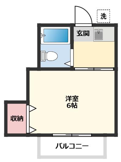 サンライズ湊(1K/1階)の間取り写真