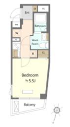 SHOKEN RESIDENCE横浜大口III(1K/4階)の間取り写真