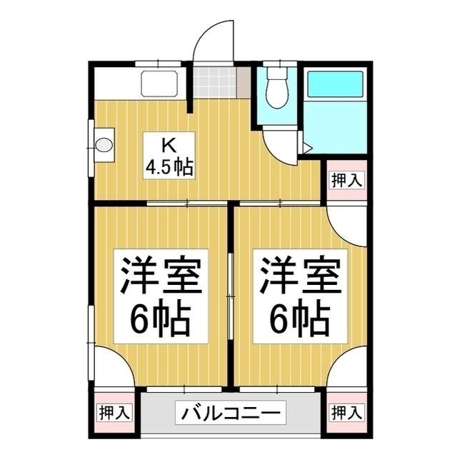 サンフジ3(2K/1階)の間取り写真