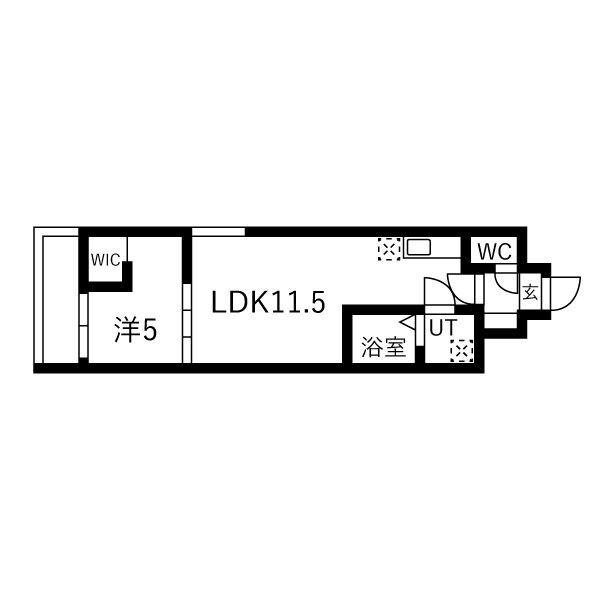 ジトローネ庄内(1LDK/1階)の間取り写真