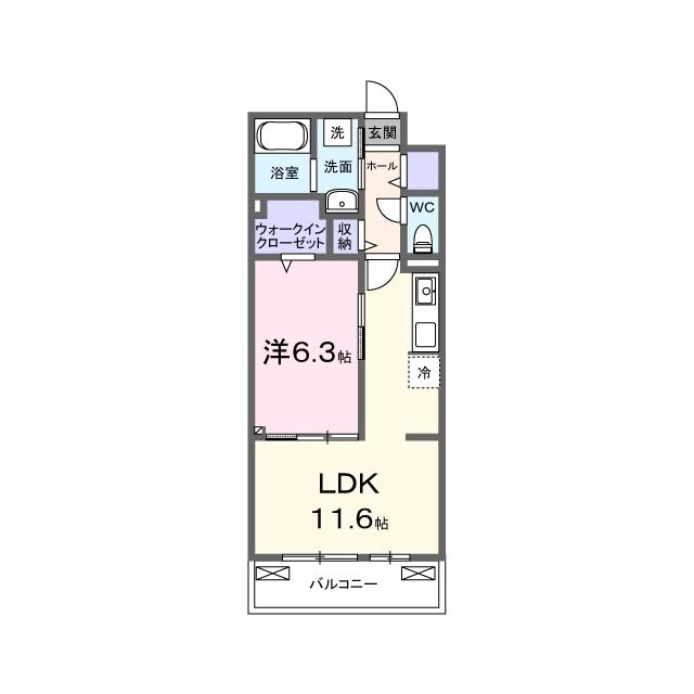 AXIS26(1LDK/2階)の間取り写真