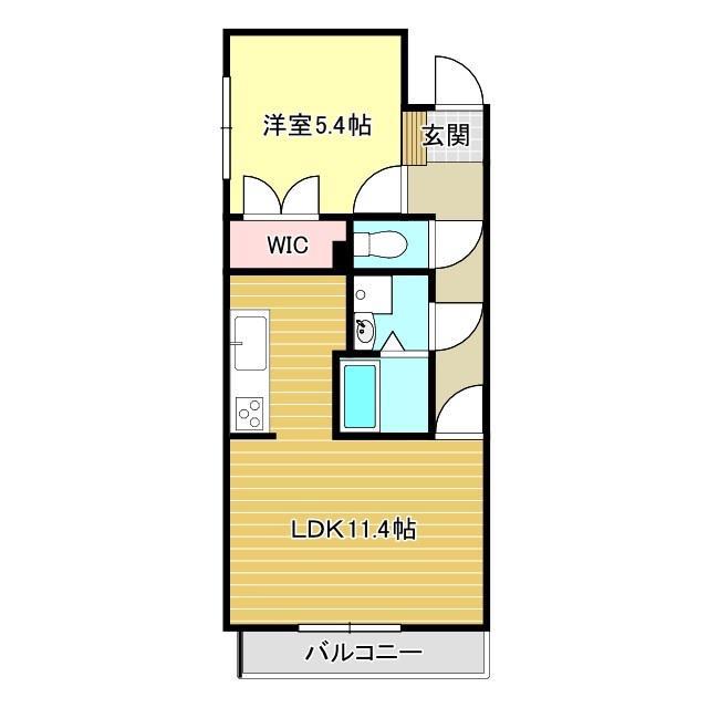 ヴィガラス平町(1LDK/4階)の間取り写真