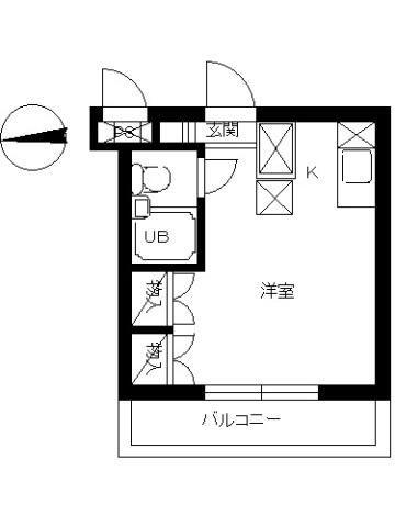 スカイコート向ヶ丘遊園(ワンルーム/3階)の間取り写真