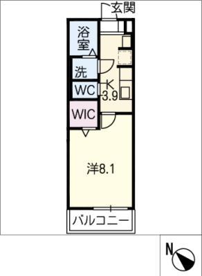 ノアール白須賀(1K/3階)の間取り写真