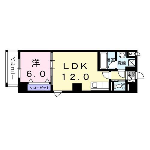 プナホウ ウエスト(1LDK/7階)の間取り写真
