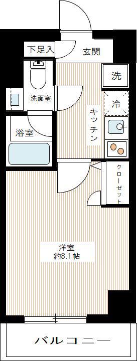 MAXIV北糀谷(1K/4階)の間取り写真