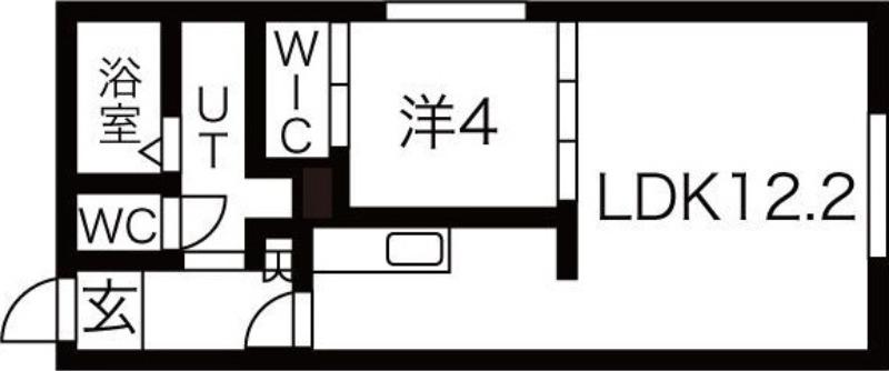 PARK LIFE中島公園(1LDK/2階)の間取り写真