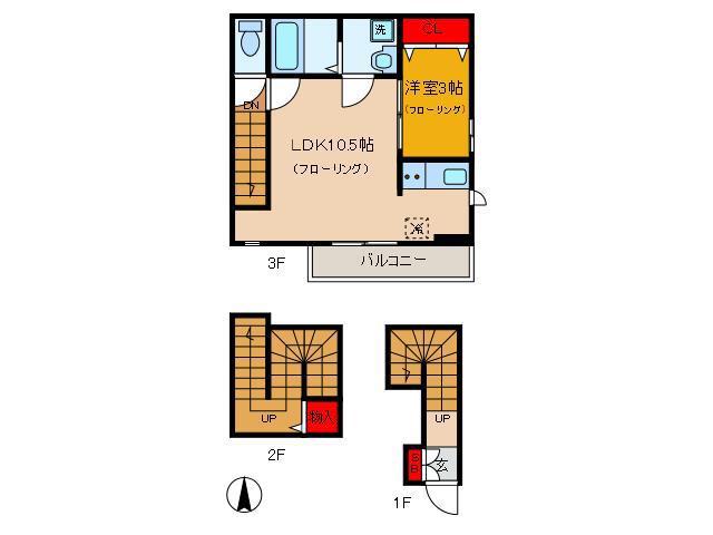 アクエリアス(1LDK/3階)の間取り写真
